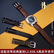 Men Retro Leather Strap Adapt to Langqin Classic Replica L2.838.4 Cowhide Watch Strap Accessories 22mm