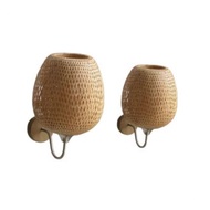 Rattan Bamboo Wall Sconce Light Fixture Vintage Boho Rustic Lighting Fixture for Hallway Porch Firep