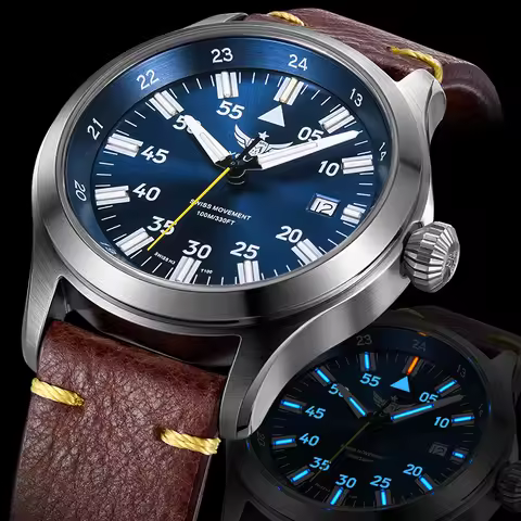 YELANG V1021S Men Quartz Watch 42mm Swiss Ronda Movement Luminous T100 100m Waterproof Men's Diving 