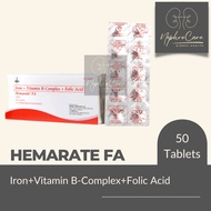 Hemarate Fa Tablet Iron + Vitamin B-Complex + Folic Acid l 10 & 50 tabs