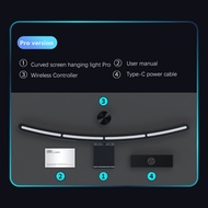 LYMAX Led/ RGB โคมไฟจอแสดงผลโค้งที่มีตัวควบคุมความสว่างหรี่แสงได้และการควบคุมเสียงสีแขวนแสง