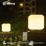 Sunray Mall Lampu Pagar Solar Gate Light Outdoor IP67 Waterproof Solar Pillar Light Fence Garden Led