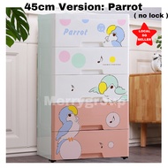 New Arrival Upgraded Quality Solid Sturdy 45cm/50 kids animal kingdom storage Plastic Furniture cabinet drawer box 5/6/7 tiers  organiser space saver container multilayer simple colourful toilet kitchen bedroom cabinet with wheels Anti Fall Easy Move