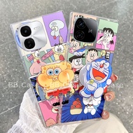 New Casing VIVO Y18 Y18s Y38 V30e IQOO Z9 Z9X Z7 Z7X 11 5G 4G Ins Cute Cartoon SpongeBob Doraemon Ca