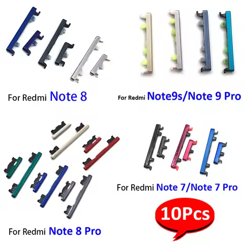 10Pcs/Lot，NEW Power Button + Volume Side Button For Xiaomi Redmi Note 8 9 Pro 9S Note 7 Pro 8T 9T Vo