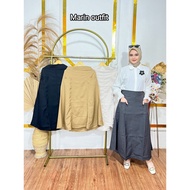 Haruka Jumbo Skirt Long Skirt A-Line BottomWanita Semi-Wool Material Work Skirt