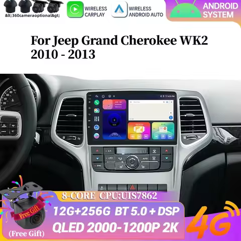 Android 14 Car Radio For Jeep Grand Cherokee WK2 2010-2013 Stereo Multimedia 4G GPS Wireless BT Carp