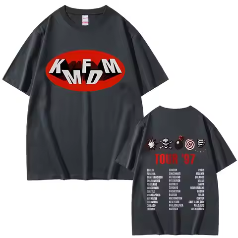 Rock Band Kmfdm Tour 97 Graphic Print T-shirt Summer Men Women Vintage Gothic Punk Streetwear Male C