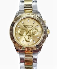 America Eagle นาฬิกาข้อมือผู้ชาย กันน้ำ100% สายแสตนเลส สีเงิน 2กษัตริย์ นาฬิกาอเมริกันอิเกิ้ล นาฬิกาผู้ชายสายเหล็ก RC819