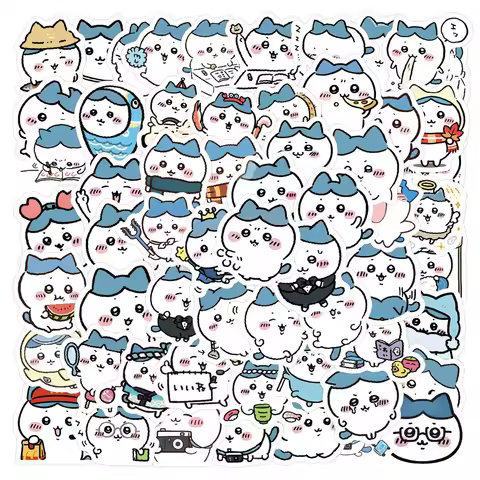 100pcs Kawaii Chiikawa Hachiware Stickers Decorative Desk Laptop Scrapbook Notebook Water Bottle Cut
