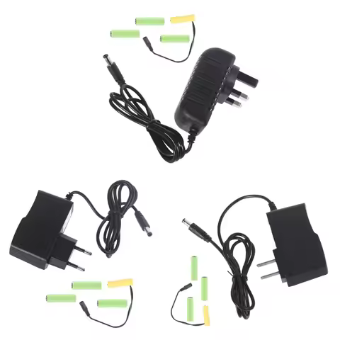 Universal 6V AA Battery Eliminators Power Supply Cable 110V 220V to 6V AA LR6 AM3 Battery for LED Li