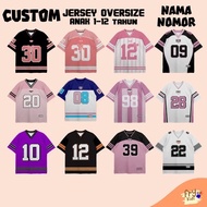 CUSTOM JERSEY OVERSIZE T-SHIRT FOR CHILDREN 1-12 YEARS HOCKEY JERSEY/ NFL JERSEY/ RETRO JERSEY RUGBY