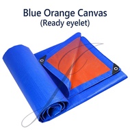 (Large size15ft)Local Blue Orange Canvas/Tarpaulin 15'x15'/15'x18'/15'x20'/18'x20'/18'x24'