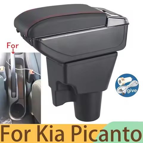 For Kia Picanto Armrest Box For Kia Picanto 3X-Line Car Armrest Curved Surface leather Simple instal