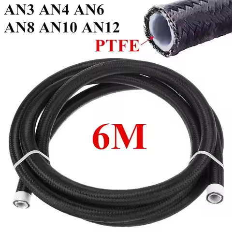 6 Meters AN3 AN4 AN6 AN8 AN10 AN12 Universal Racing Hose Nylon Stainless Steel Braided PTFE Brake Ho