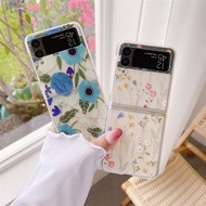 Cute Cartoon Floral Flowers Clear Casing Samsung Galaxy Z Flip 4 Z Flip 3 5G Z Flip 4 Zflip3 Shockpr