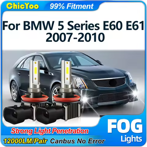 12000LM H8 H9 H11 Car LED Fog Lights Bulbs 6000K White Auto Fog Lamps 12V 24V For BMW 5 Series E60 E