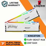 Flexi Tech KINGSTON FURY Beast RGB DDR5 White XMP 5200MHz / 5600MHz / 6000MHz RAM Up to 64GB