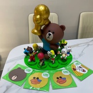 Line X 香港 7-11 Line角色足球粉絲印章公仔一套