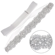 Bridal Dress Wedding Handmade Pearl Belt Girdle with Diamonds Rhinestone Wide Belt Wedding Thick Acc