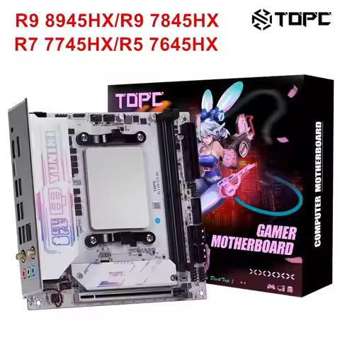 Topton 4-Bay NAS Motherboard AMD Ryzen 9 8945HX R7 7745HX 2*M.2 NVMe 4*SATA PCIe4.0X16 2.5G LAN WiFi