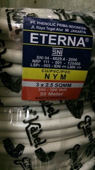 kabel eterna 3x2.5 meteran kabel eterna 3x2.5 permeter eterna