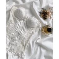 2hand white corset dress(70)