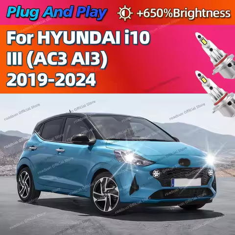 2Pcs 160W LED Light Mini Head Lamp 1:1 Size Wireless Car Headlight For HYUNDAI i10 III AC3 AI3 2019 