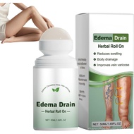 Lymphatic Drainage Herbal Roll On, Edema Relief Massage Oil for Legs & Feet, Reduces Swelling and Fl