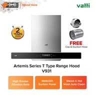 Vatti V931 Artemis Series T Type Range Hood 1860m3/h Suction Power with Steam & Hot Auto Clean
