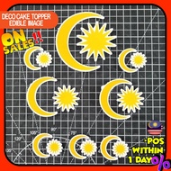 READY STOCK Happy Birthday Cake Topper Bulan Bintang Hari Malaysia Flag Bendera Merdeka Star Moon Lo