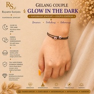 Heart Glow Resin Couple Bracelet Set – 2 Pcs, Minimalist Style LeatherTALI | Code: GL-90