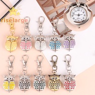[RiseLargeS] Fashion Keychain Owl Shape Pocket Watch Unisex Vintage Alloy Keyring Clock Fob Watches Key Chain Birthday Gifts new