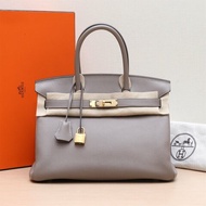 HERMES Birkin30M8銀河灰Togo皮A刻金扣肩背包