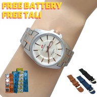 Jam Tangan Pria Swiss Army Original Tali Stainless Steel Tanggal Aktif Free Tali dan Battery Cadanga