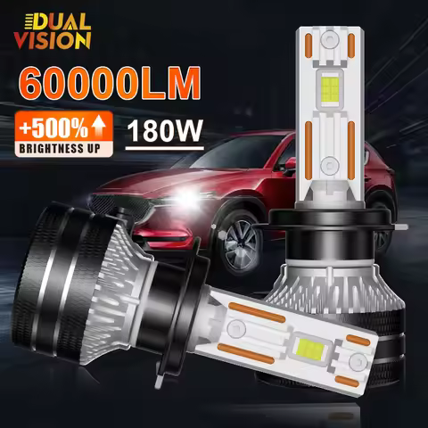 K5C H7 LED 60000LM Headlights Canbus 8000K H1 H4 H11 9012 HIR2 H8 H9 9005 9006 HB3 HB4 High Power 60