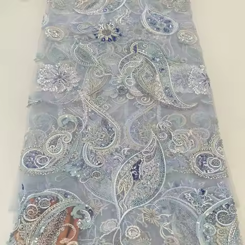 1yard Cheongsam dress designer clothing matirial fabric for dress Leaf sequin embroidery lace fabric