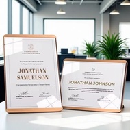 Honor Certificate Frame Mounted Crystal Medal Frame Patented Authorized Certificate Photo Frame Tabl