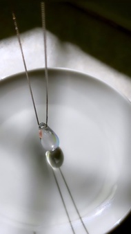 水滴形捷克水晶 純銀項鍊 / 好運、幸運、禮物