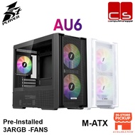 1stplayer AU6 M-ATX Gaming PC Case (Black/White)(With 3Fans)