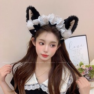 可爱蕾丝蝴蝶结人形狐狸猫耳朵兽耳毛绒蝴蝶结女仆可爱蕾丝LolitaCute Lace Bowknot Humanoid Fox Cat's ears (Steamed cat-ear shaped b