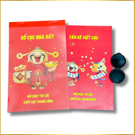 [Combo] Sổ cọc nhà đất 3 liên + hộp mực lăn tay - Hợp đồng đặt cọc thần tài mẫu mới 2026 bản cao cấp