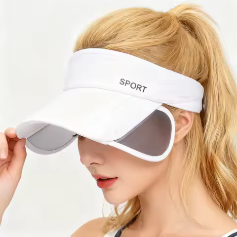 Summer Sun Protection Empty Top Hat Women's Leisure Cycling Retractable Brim Sunscreen Hat Outdoor S