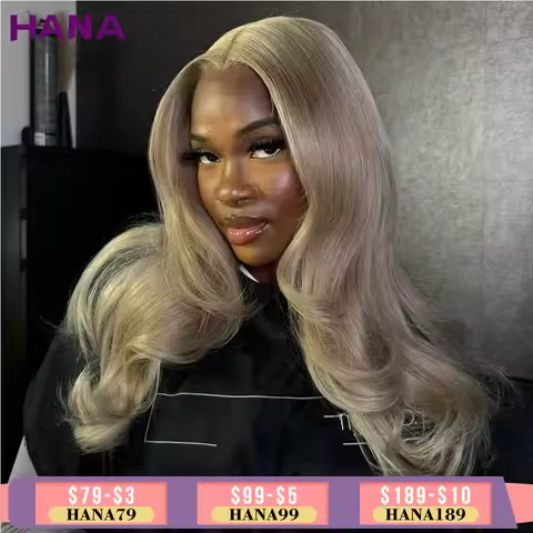 Transparent 13X4 13x6 Lace Frontal Wig Gray Ash Blonde Colored Human Hair Wig For Women PrePlucked 7