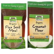 NOW Organic Flaxseed Meal, Organic Coconut Flour, Flax seed Meal, Keto