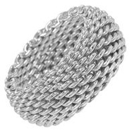 Tiffany Somerset 網狀戒指，13.5 號，純銀，男女皆宜 [二手]