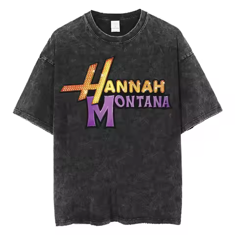 Mens Clothes Tee Shirt Washed Graphic T-Shirts Men Tshirt for Men Ropa Hombre Miley Cyrus Hannah Mon