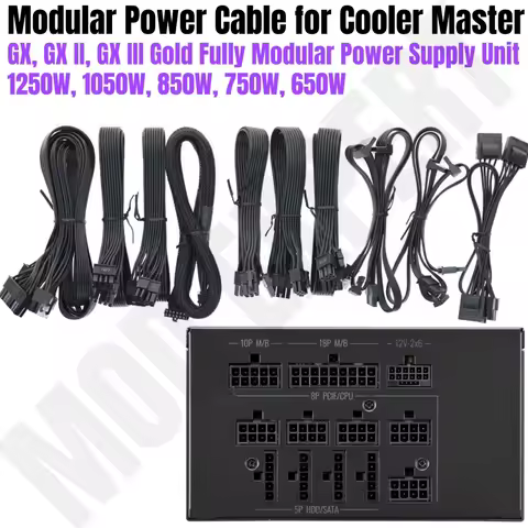 Modular Power Cable for Cooler Master GX, GXII, GXIII Gold 1250W, 1050W, 850W, 750W, 650W, PCIe 8Pin