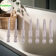 PurpleSun 7 Pcs S2 Magnetic Star Screw Driver 5 Point Screwdriver Bits 50mm 1/4" Hex Shank T10 T15 T