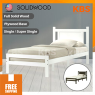 (FREE Shipping) KBS Letha FULL SOLID bed / Single or Super Single Saiz / White or Dark Brown / Katil